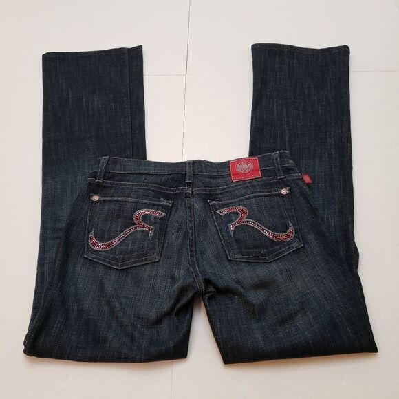 Rock & Republic Bling Red R's Rock the Cure Jeans Size 27